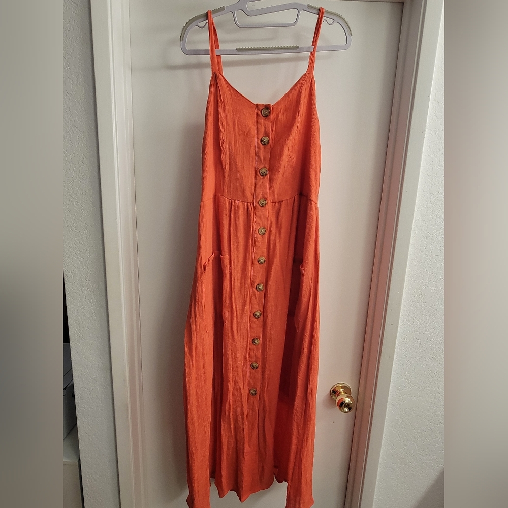 Coral colored Summer Maxi Dress